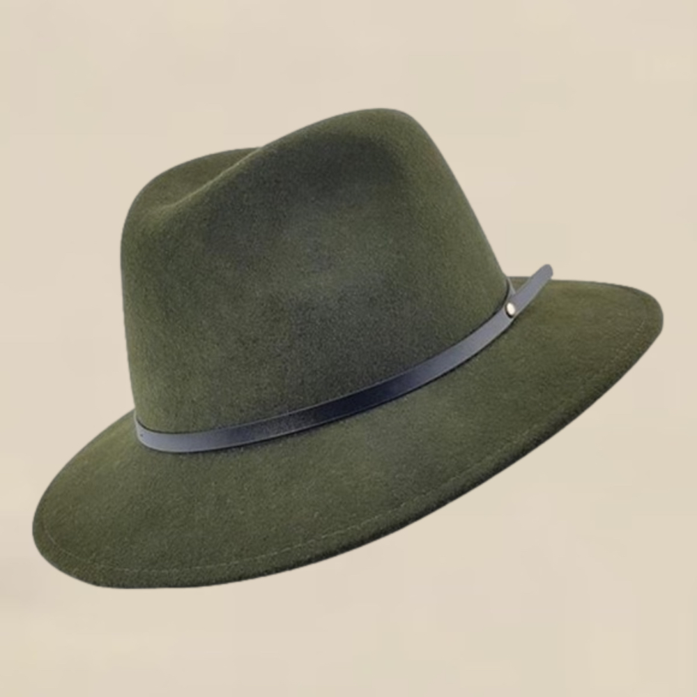 New! FEDORA hat by Love & Lore, 100% Wool, in Hunter/Olive Green, OS